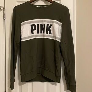 PINK crewneck forest green